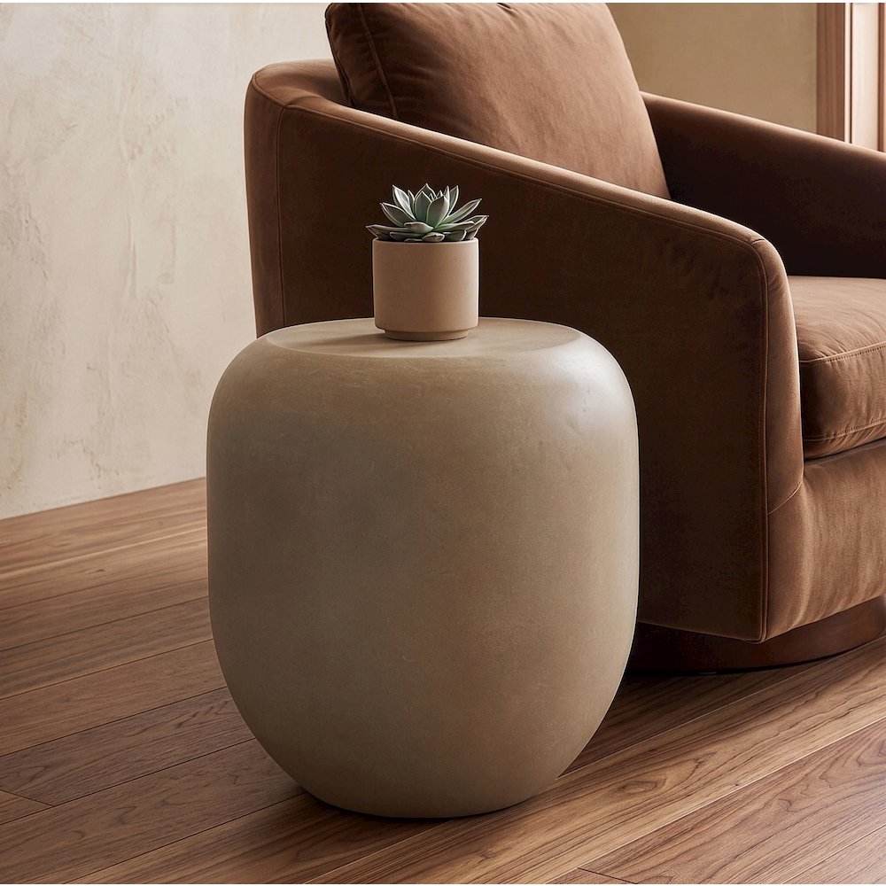Denny - Modern Beige Fiberform End Table