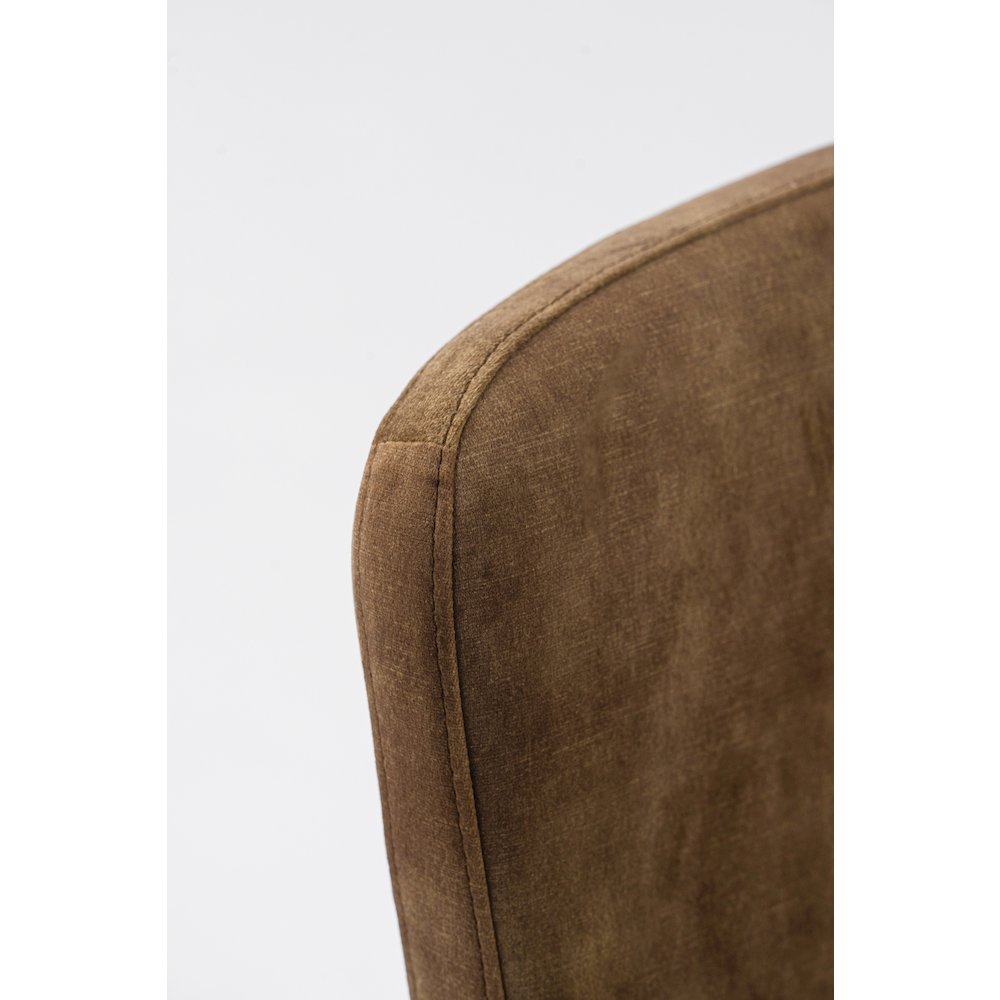Modrest Ditka - Modern Camel Velvet Dining Chair (Set of 2)