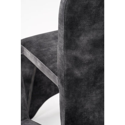 Modrest Ditka - Modern Grey Velvet Dining Chair (Set of 2)