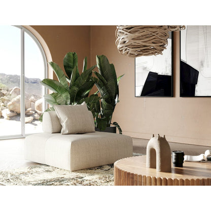 Divani Casa Mondo - Modern Modular Beige Fabric Armless Seat