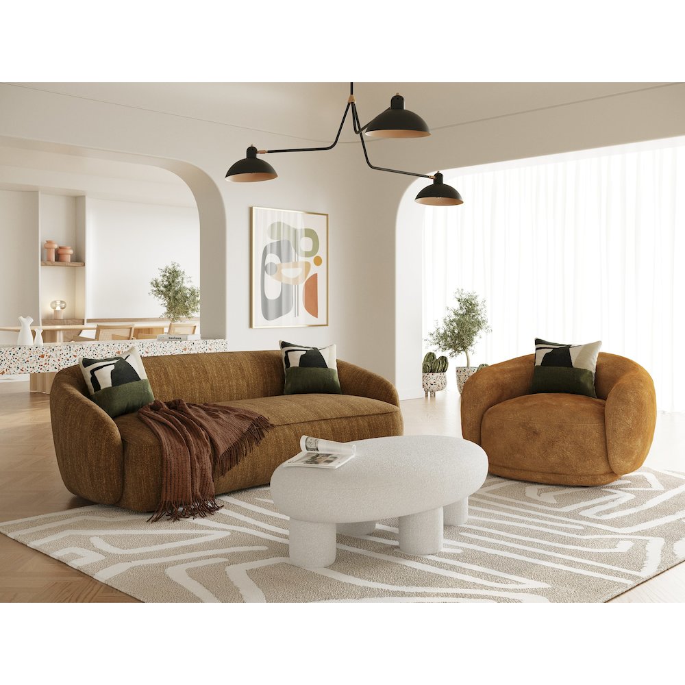 Divani Casa Norris - Modern Mustard Fabric Sofa