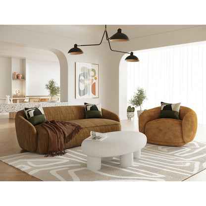 Divani Casa Norris - Modern Mustard Fabric Sofa