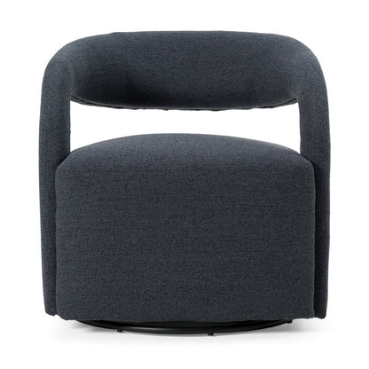 Modrest Dowsett - Modern Charcoal Fabric Swivel Accent Chair