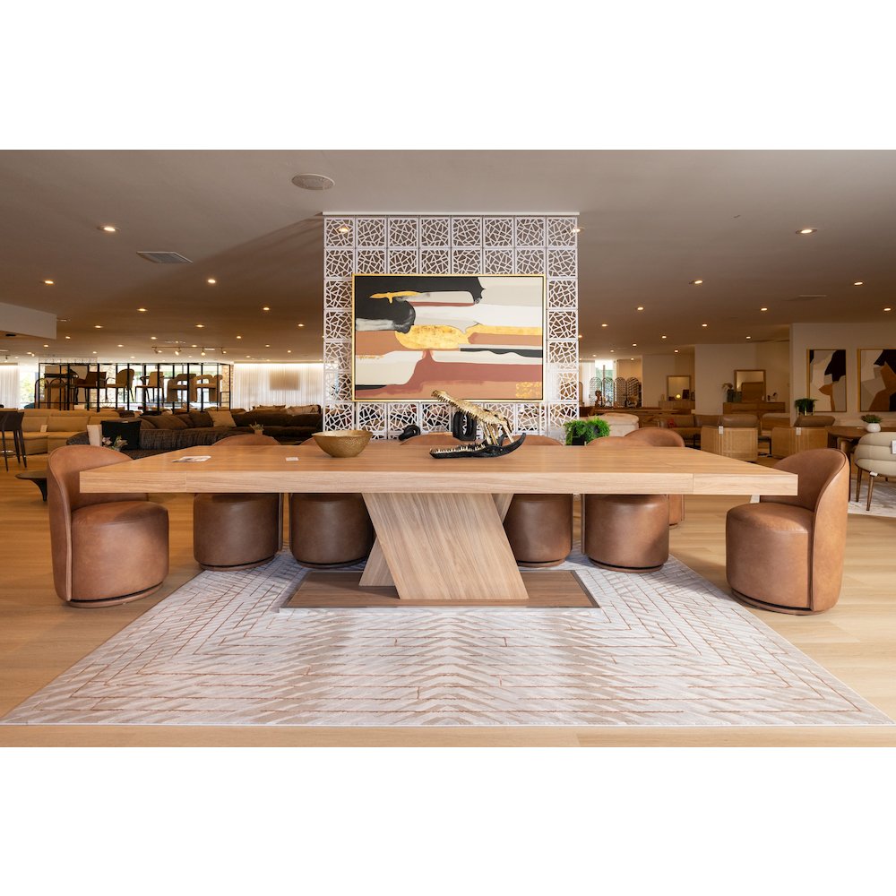 Correa - Modern Brown Vegan Leather Swivel Dining Chair