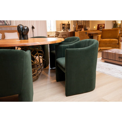 Modrest Danube - Modern Jade Green Fabric Dining Chair