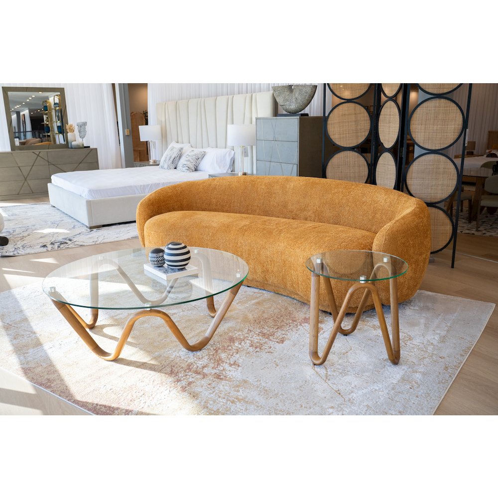 Modrest Lassen - Modern Glass & Walnut End Table