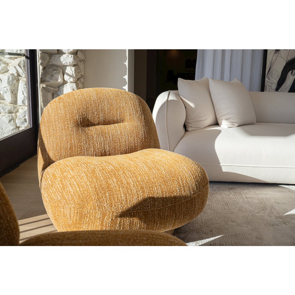 Modrest Renee - Modern Mustard Fabric Swivel Accent Chair