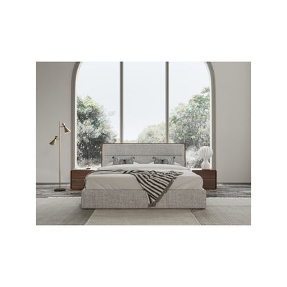 Modrest Dustin - Queen Modern Grey and Walnut Platform Bed