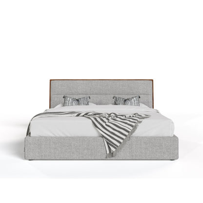 Modrest Dustin - Queen Modern Grey and Walnut Platform Bed