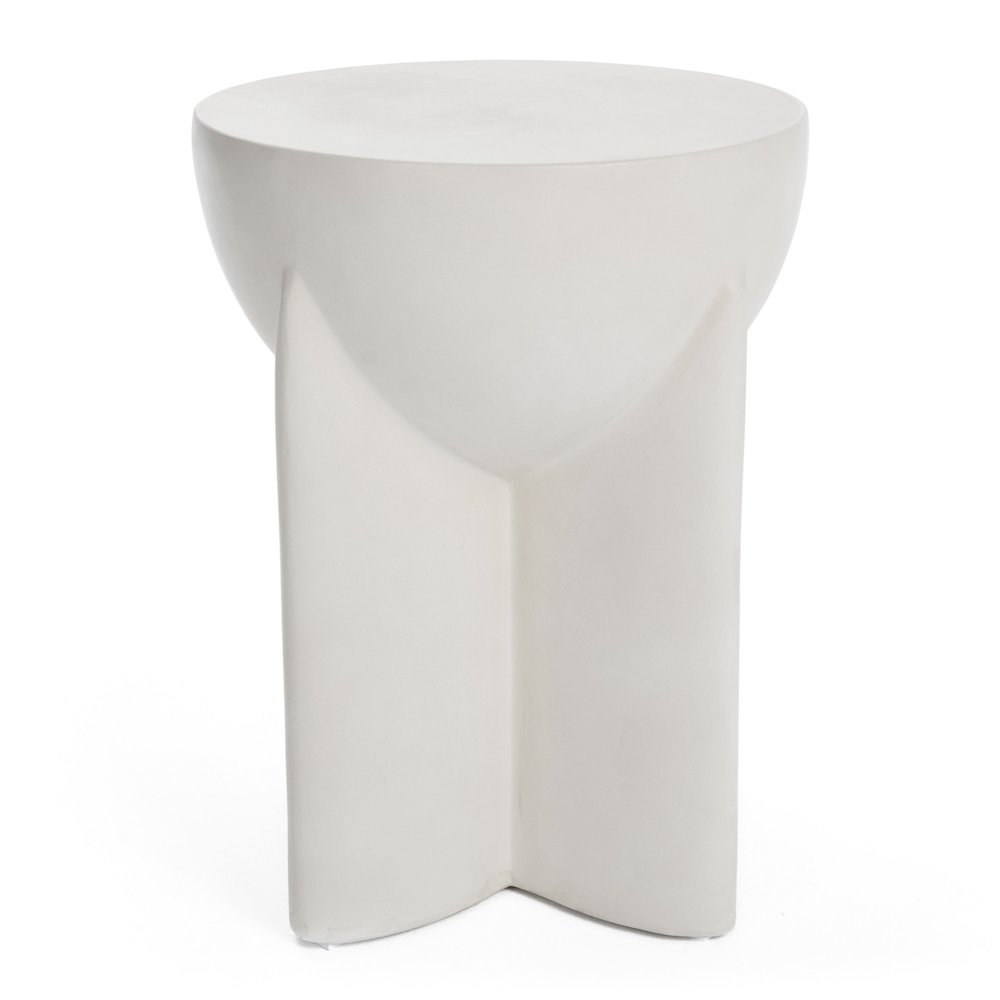 Elsa - Modern Oyster Concrete Round End Table