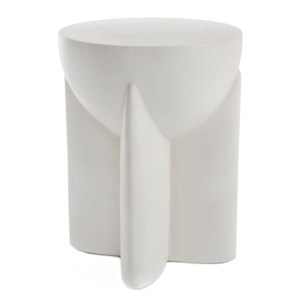 Elsa - Modern Oyster Concrete Round End Table