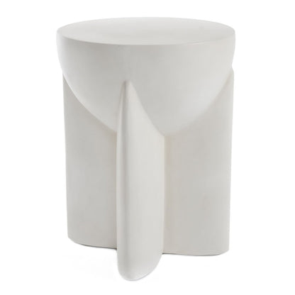 Elsa - Modern Oyster Concrete Round End Table