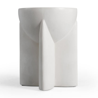 Elsa - Modern Oyster Concrete Round End Table