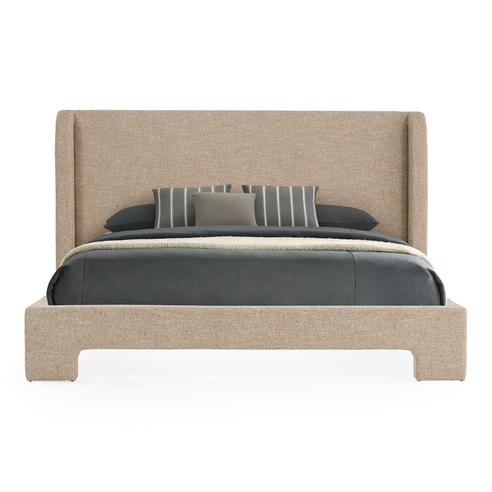 Emilio - Modern Beige Fabric Eastern King Bed