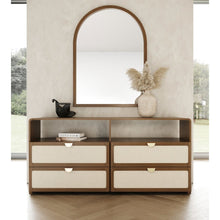 Emilio - Modern Natural Burlap Walnut Dresser