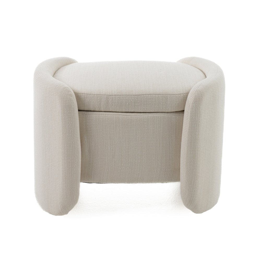 Modrest Erin - Modern Cream Fabric Storage Ottoman