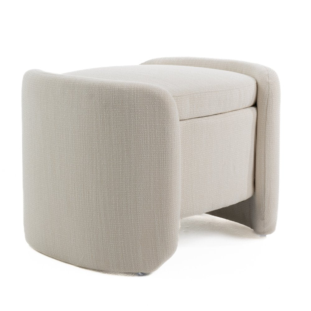 Modrest Erin - Modern Cream Fabric Storage Ottoman