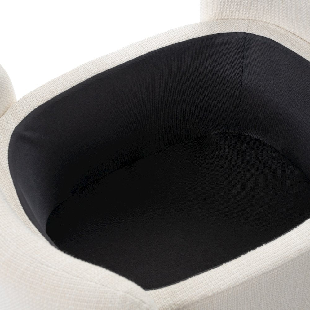 Modrest Erin - Modern Cream Fabric Storage Ottoman