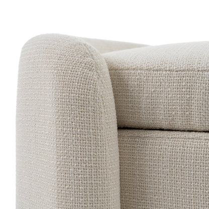 Modrest Erin - Modern Cream Fabric Storage Ottoman