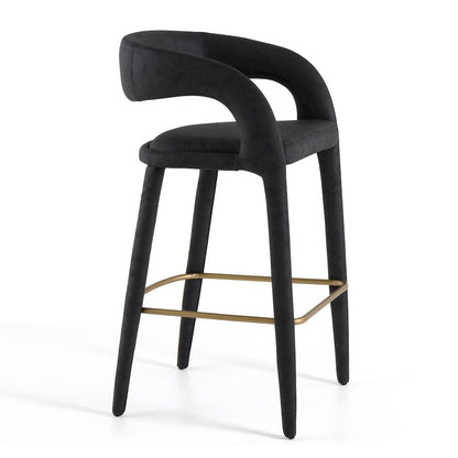 Modrest Faerron - Modern Black Leatherette Bar Chair