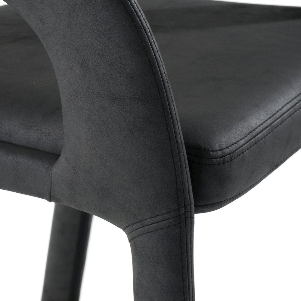 Modrest Faerron - Modern Black Leatherette Bar Chair