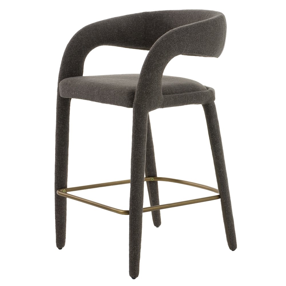 Modrest Faerron - Modern Grey Fabric Counter Chair