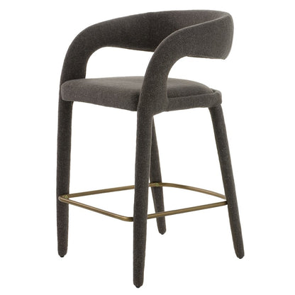 Modrest Faerron - Modern Grey Fabric Counter Chair