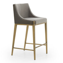 Fairview - Contemporary Grey Brass Counter Stool