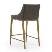 Fairview - Contemporary Grey Brass Counter Stool