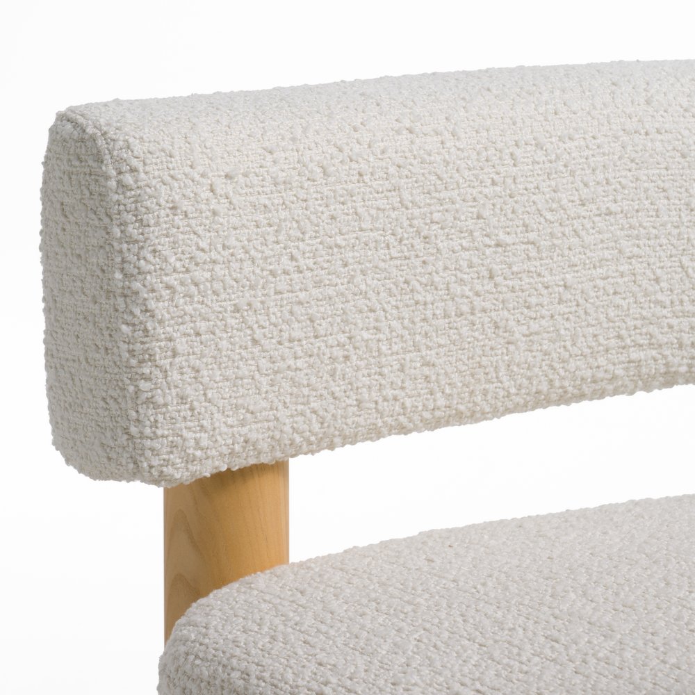 Modrest Fang - Modern White Fabric & Wood Accent Chair
