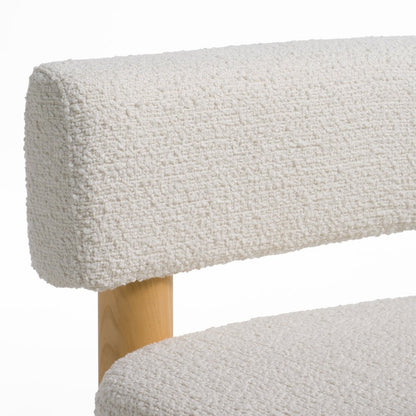 Modrest Fang - Modern White Fabric & Wood Accent Chair