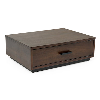 Queen Contemporary Walnut and Dark Grey Bed with Two Nightstands