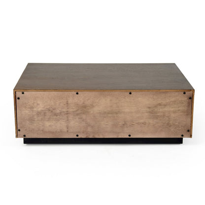 Queen Contemporary Walnut and Dark Grey Bed with Two Nightstands