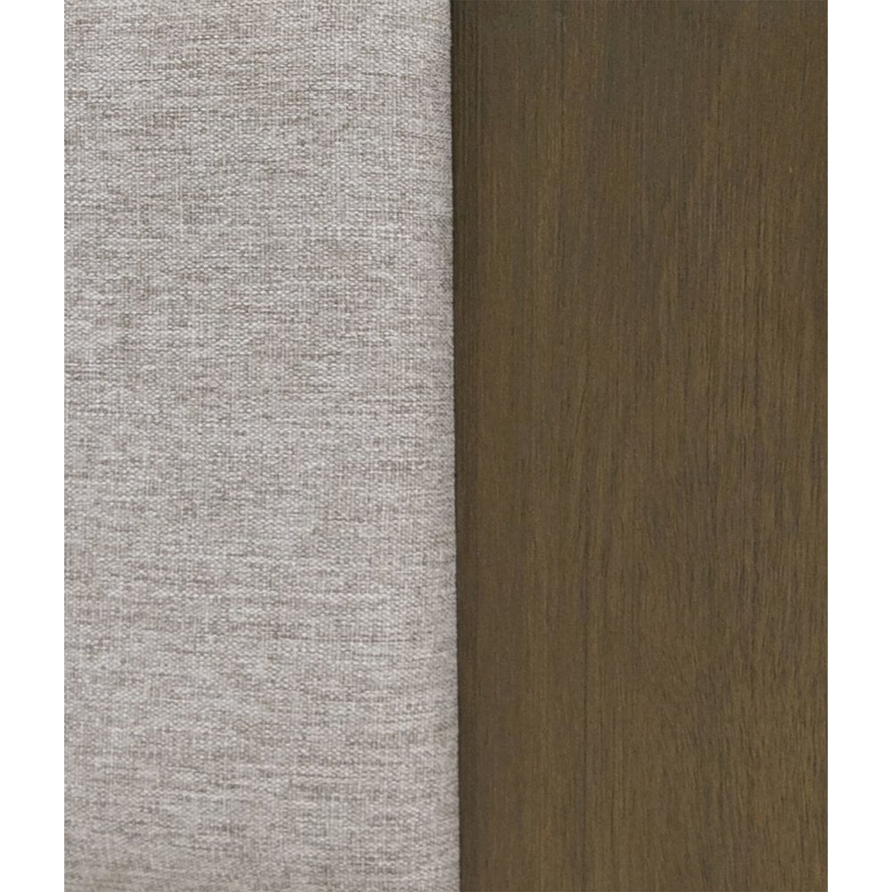 Queen Contemporary Walnut and Grey Bed with Two Nightstands
