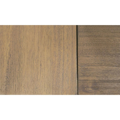 Queen Contemporary Walnut and Grey Bed with Two Nightstands