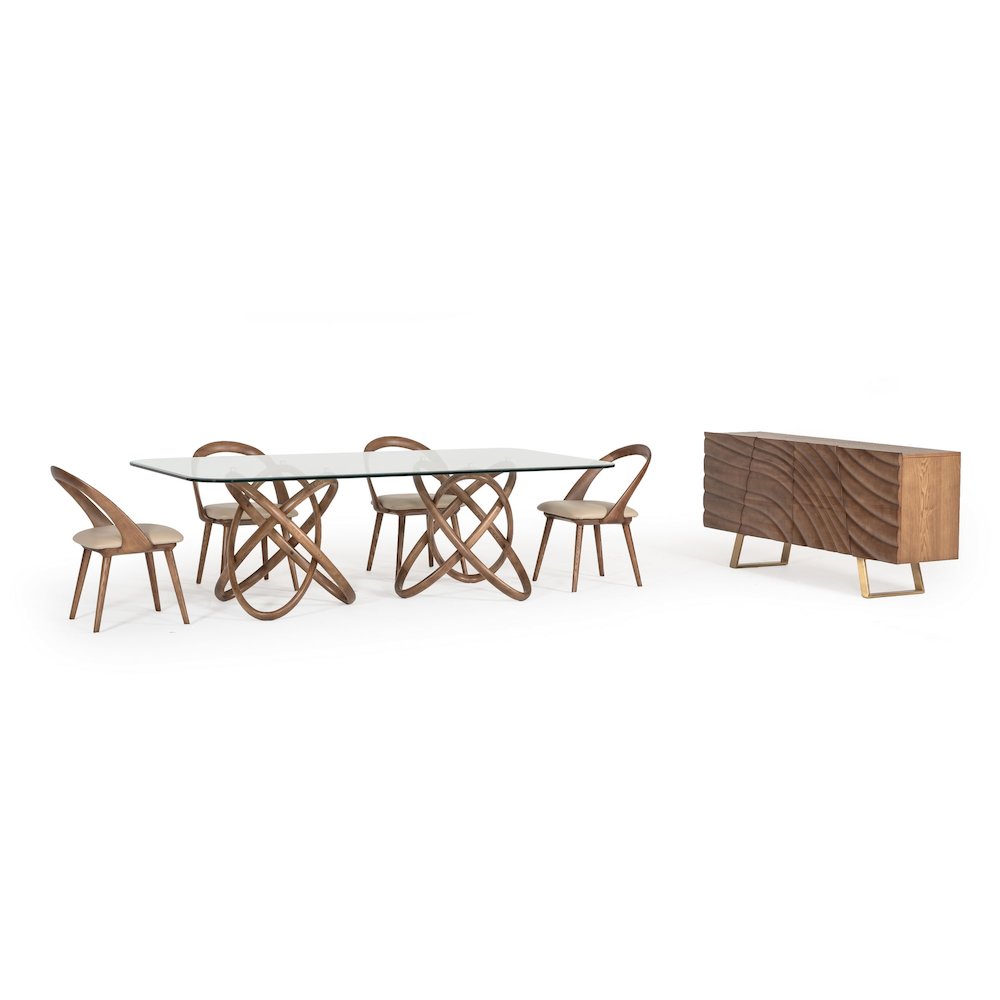 Modrest Finley Mid-Century Walnut & Gold Buffet