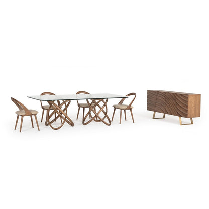 Modrest Finley Mid-Century Walnut & Gold Buffet