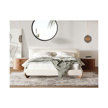 Modrest Fleury - Eastern Contemporary Cream and Walnut Bed
