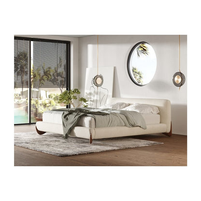 Modrest Fleury - Eastern Contemporary Cream and Walnut Bed
