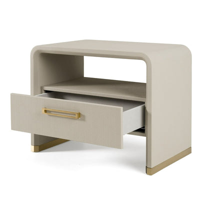 Modrest Florence - Modern Beige Shagreen + Gold Nightstand