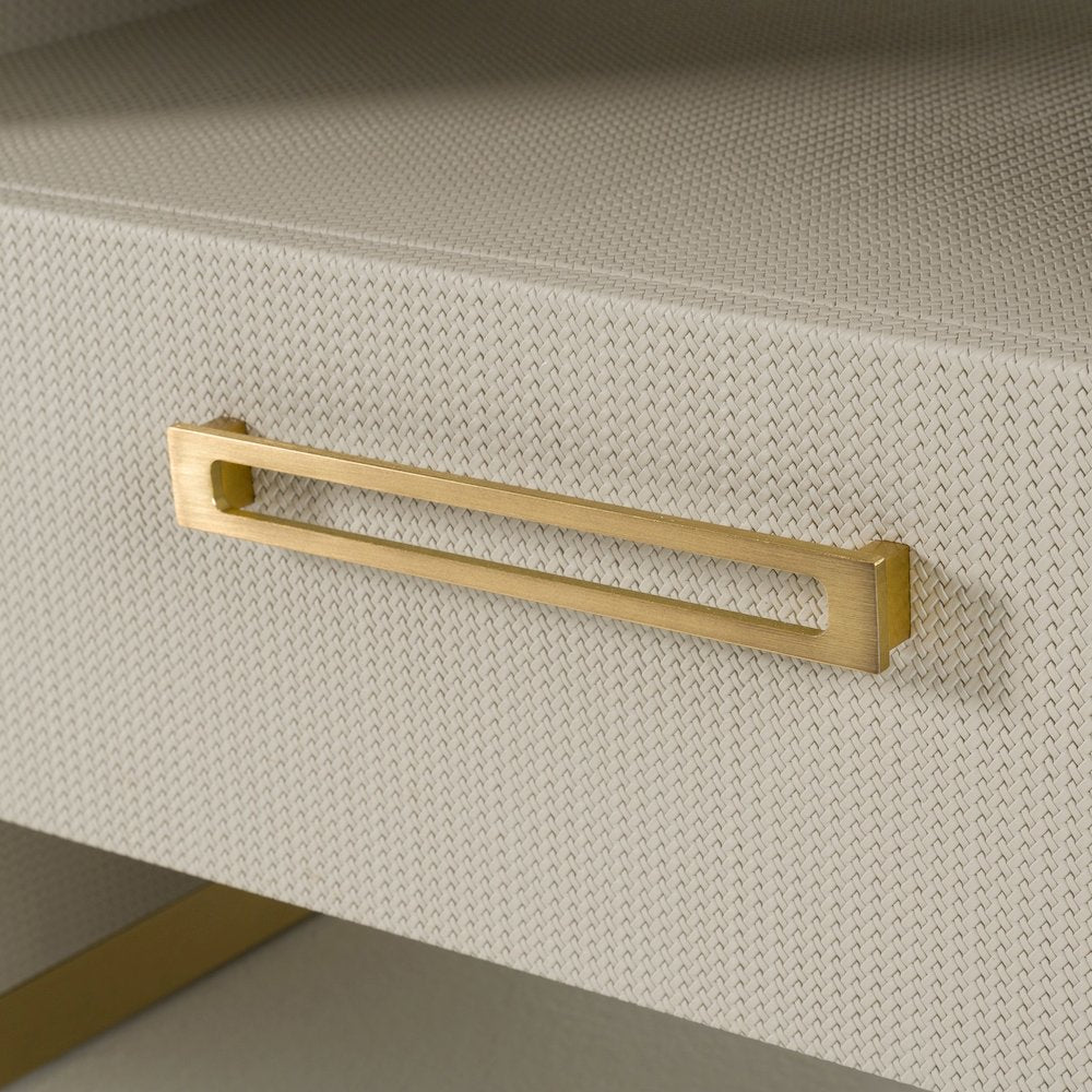 Modrest Florence - Modern Beige Shagreen + Gold Nightstand