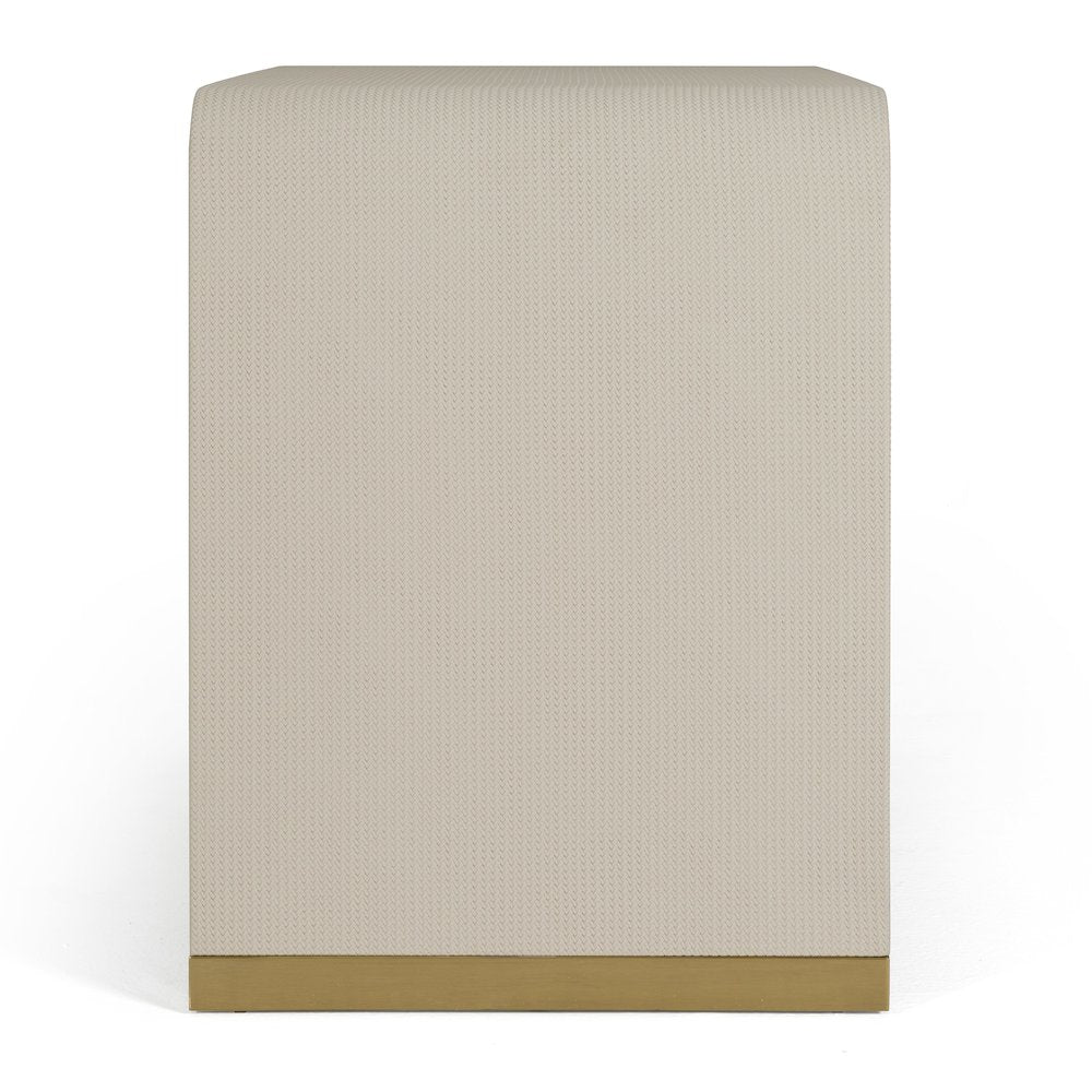Modrest Florence - Modern Beige Shagreen + Gold Nightstand