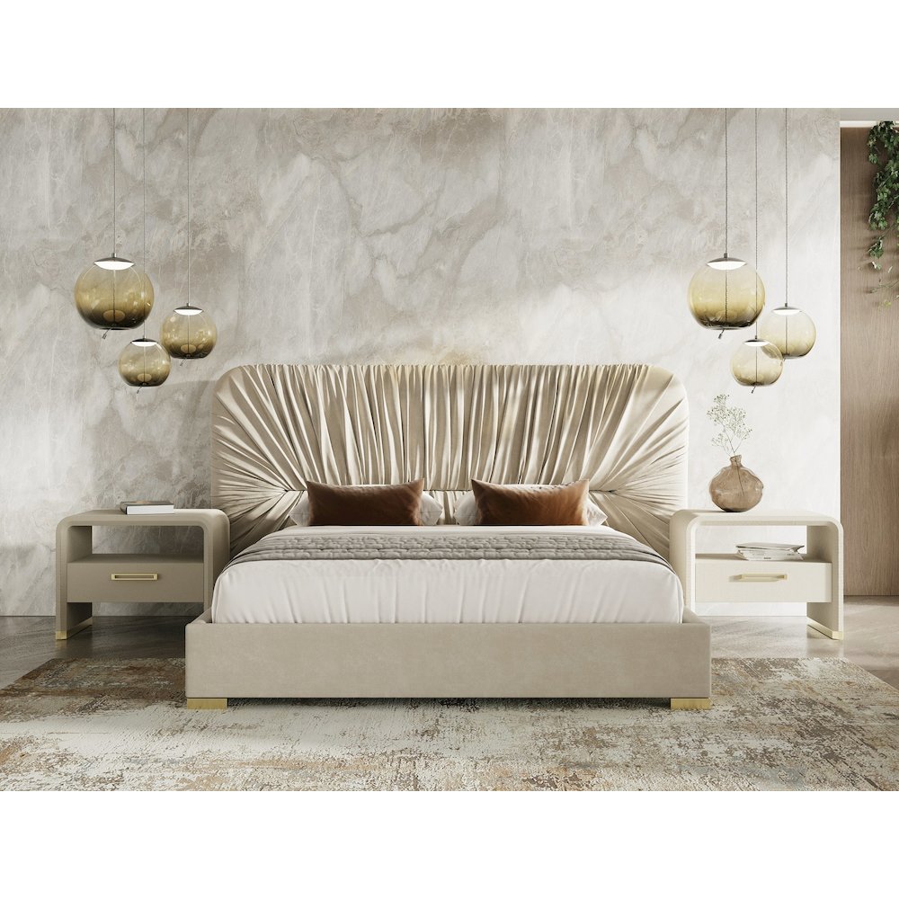 Modrest Florence - Eastern King Modern Beige and Gold Bed