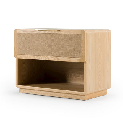 Modrest Gavin - Modern Natural Ash + Rattan Nightstand
