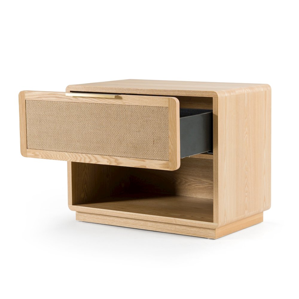 Modrest Gavin - Modern Natural Ash + Rattan Nightstand
