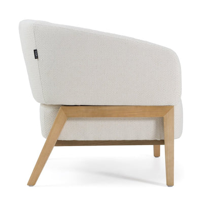 Divani Casa Giselle - Mid-Century Modern Off-White Fabric Accent Chair