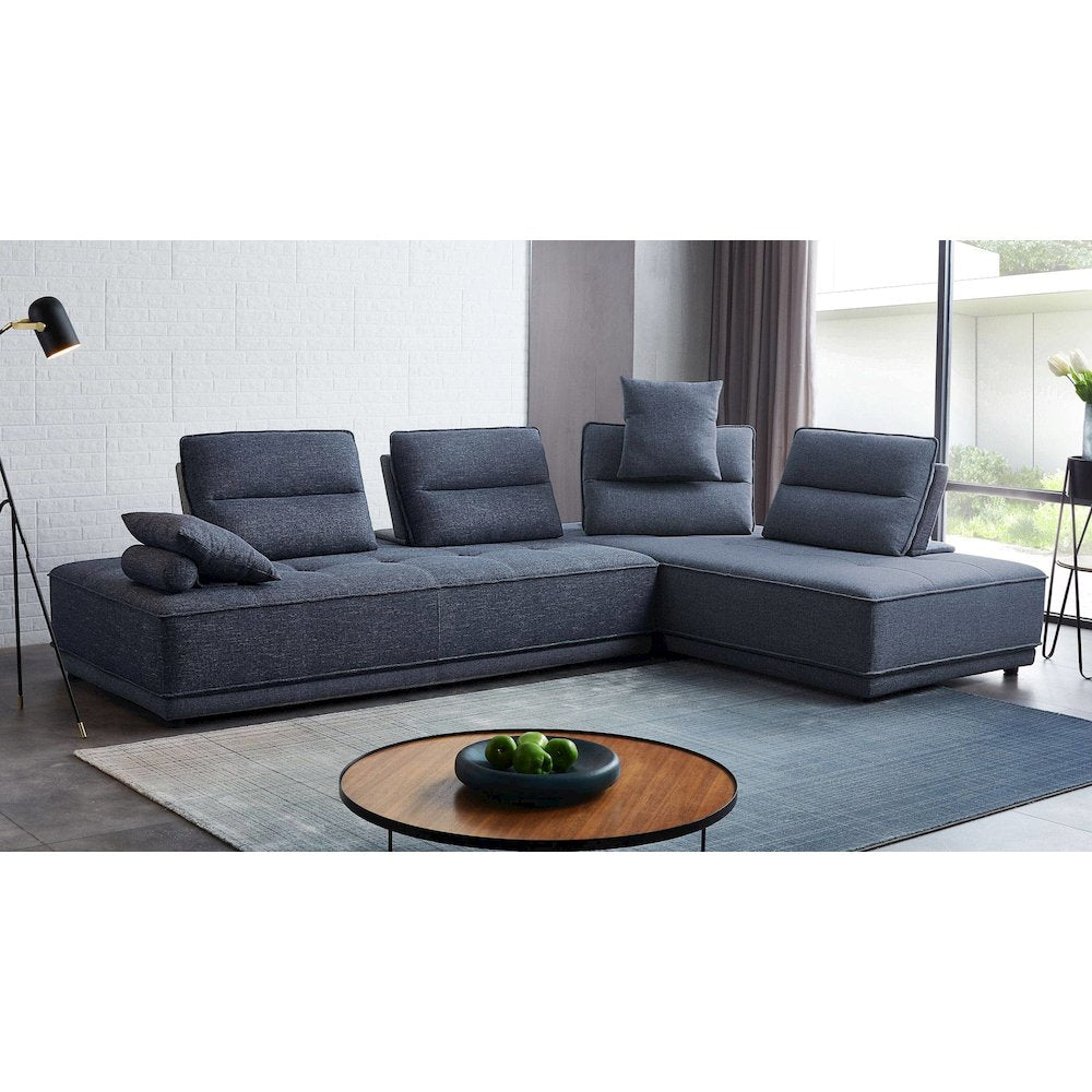 Glendale - Modern Blue Fabric Modular Sectional Sofa