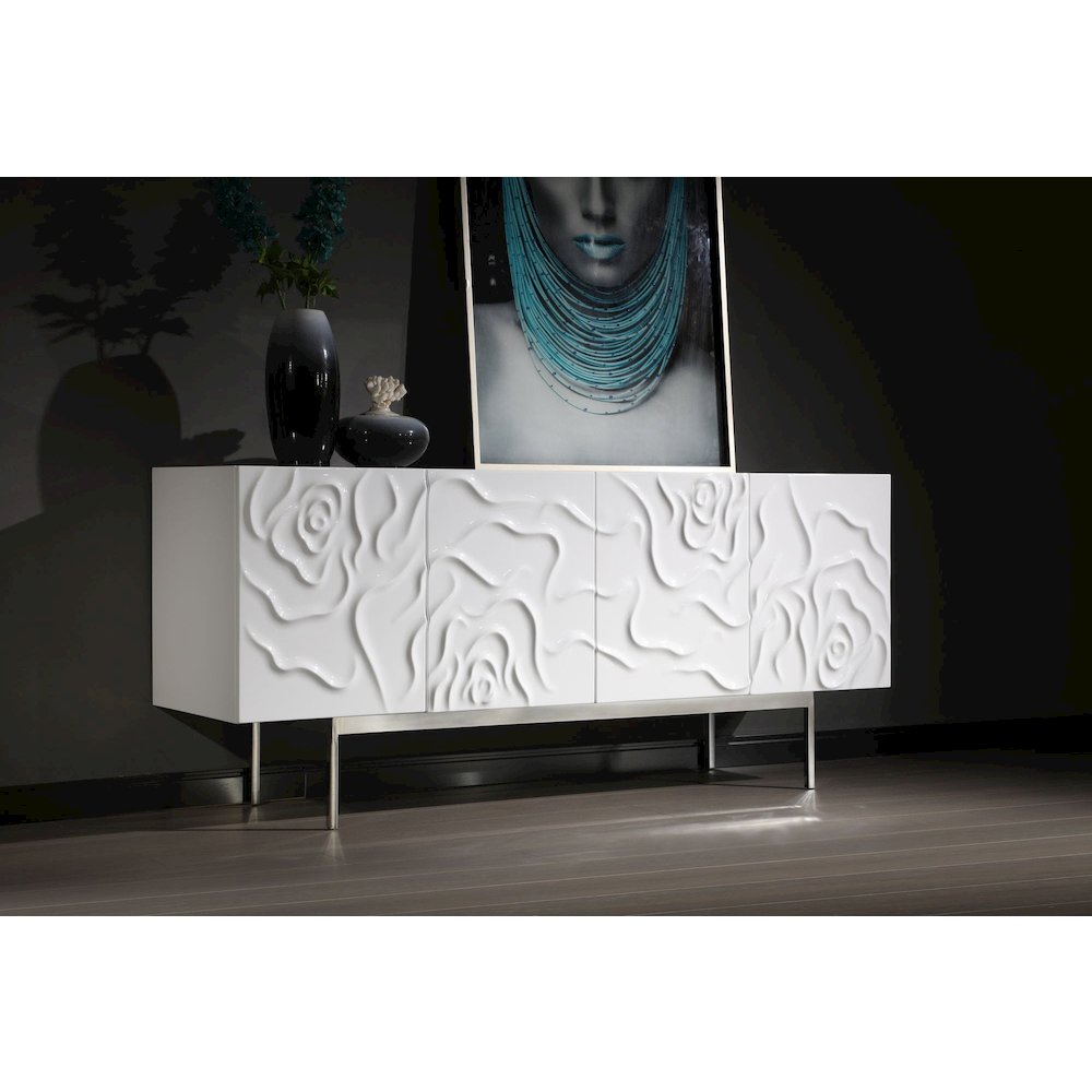 Modrest Gwen - Modern White High Gloss Buffet