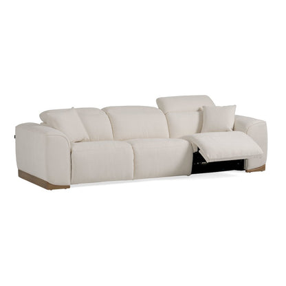 Divani Casa Hagerty - Modern Off-White Fabric Sofa With 2 Power Recliners