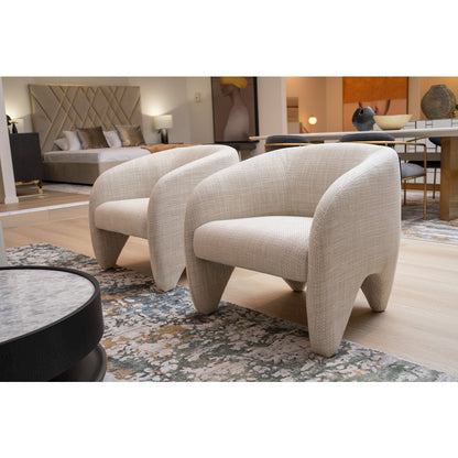Modrest Halton - Modern Beige Fabric Accent Chair